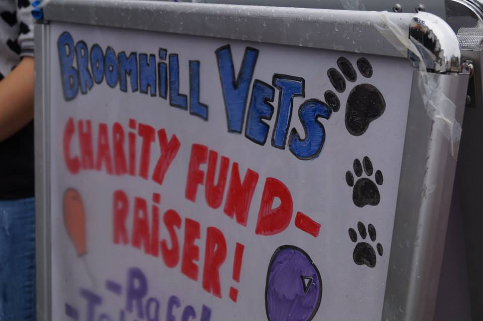 Broomhill Vets Fundraiser Sign